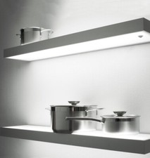 Floating Shelves x2 with internal light fit.  brackets, frosted glass, 3ft 11” L