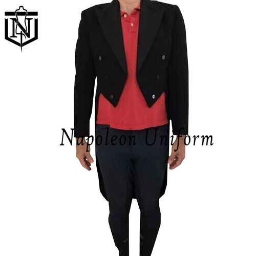 Men edwardian black wool - men's,
