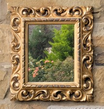 Antique Hand Carved Florentine Gilt Wood Mirror