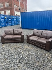 Brown 2 + 2 Seater Leather