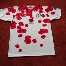 British Army 2011/12 Rugby Union Poppy Shirt XL 90th Anniv RBL LEST WE FORGET