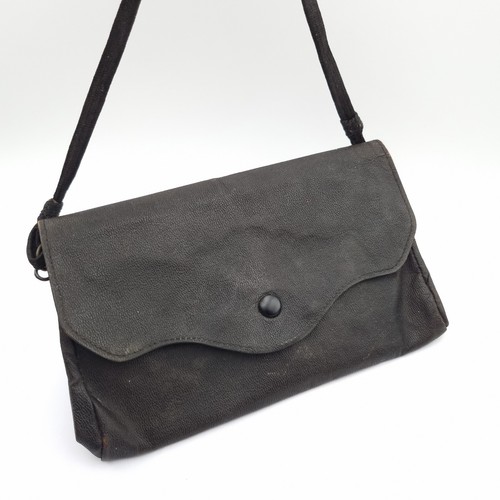 Antique leather handbag black - antique,