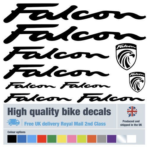 Falcon bike decals labels with