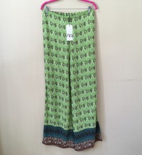 New Zara Women L wide leg Pants all over African print pajama Beach Resort