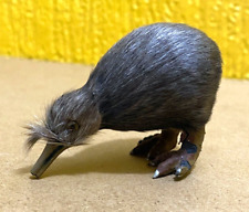 Vintage Mini Model NZ Kiwi Bird New Zealand Souvenir Ornament Real Fur Coated