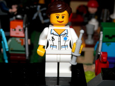 Lego Minifigures - Based Upon Series 1 - Nurse with a Syringe - Lego mini figure