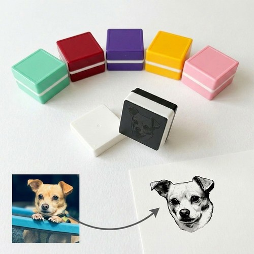 Custom dog photo stamp self - stamp,