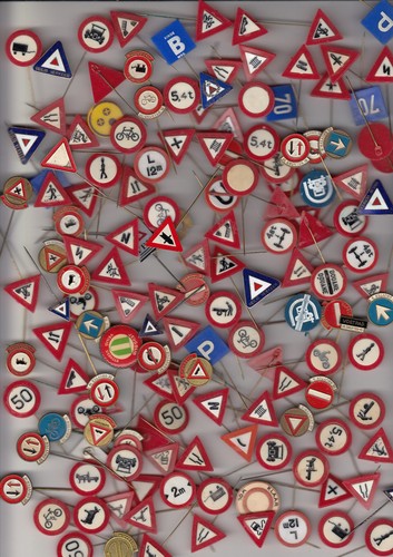 Vintage traffic sign pin - vintage,