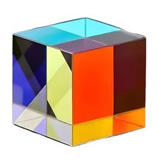 Glass Light Crystal Cube For Science Experiments Colorful No Bubbles Cmy Cube