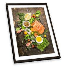 Salmon Fillet Fresh Food  FRAMED ART PRINT Picture Portrait Artwork