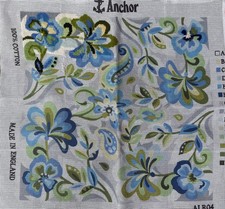 Anchor Paisley Floral in Blue Unfinished Tapestry