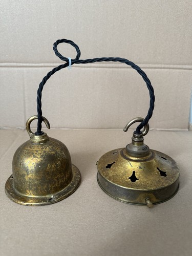 Vintage brass pendant - brass, light
