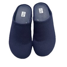 Fitflop Shuv Felt Slip on Clogs Mules Navy Microwobbleboard 6 Shoes Minimalist