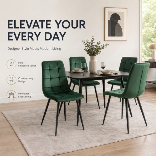 Velvet dining chairs embossed - dining,