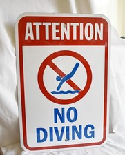 vintage NO DIVING sign