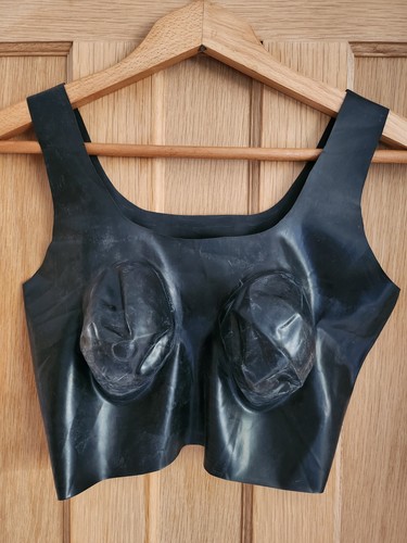 New latex rubber bra top - new,