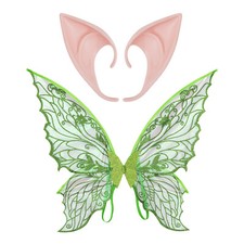 Kids Adults Butterfly Fairy Wings Stage Show Elf Ears Celebrations Masquerade