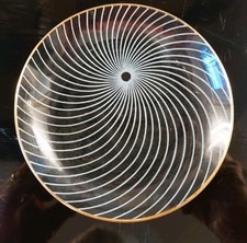 Vintage Glass Small Plate In Swirl Pattern. Made by Chance Brothers England