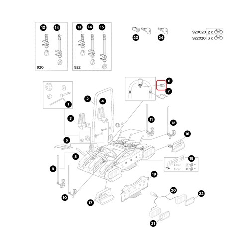 Thule rear rack - rack, bolt