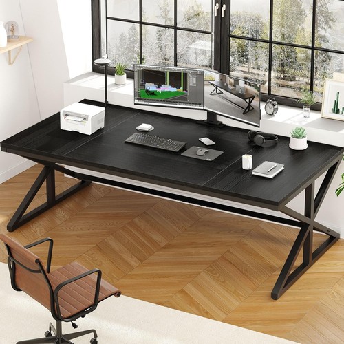 Black computer desk large - computer,