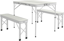 Foldable Camping Picnic Table and Chairs, Lightweight Aluminium Garden Table Set