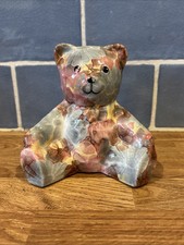 Park Rose Ceramic Bear Vintage 90s Ornament 10cm Tall Pastel Bridlington  (B3)