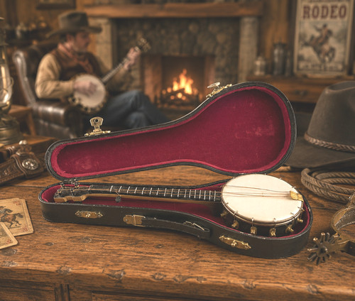 Vintage miniature banjo music - vintage,