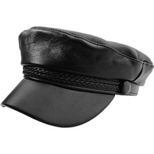 PU Leather Hat Beret Baker Boy