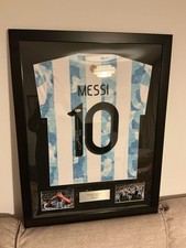 Rare Lionel Messi Argentina Hand Signed & Framed Copa America Shirt Beckett