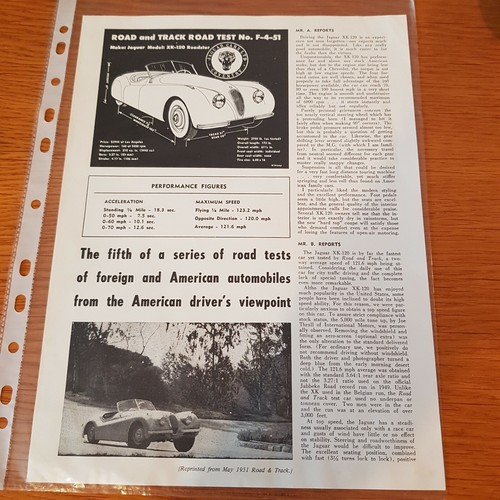 Jaguar xk120 test reprint - xk120,
