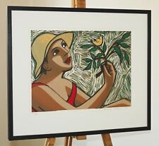 ANITA KLEIN (b.1960 ) Limited Edition Linocut in Colour 'Bird in Summer' 43/50