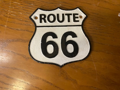 Route cast iron sign - cast,