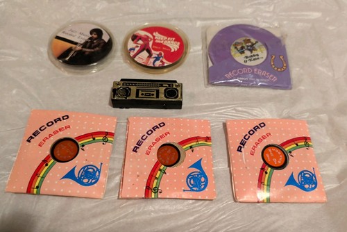 Vintage record erasers job lot - erasers,