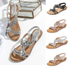 Womens Ladies Diamante Flower