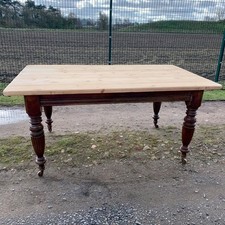 Victorian mahogany dining table stripped pine top