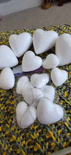 Polystyrene heart shapes 14 - polystyrene, shapes.