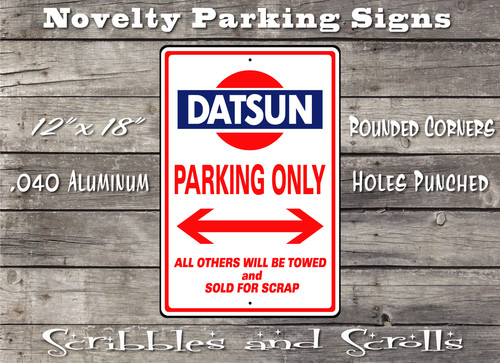 Street parking datsun sign - street,