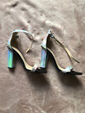 Zara Silver Strappy Heels UK4