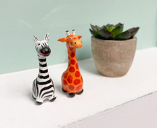 Mini Zebra and Giraffe Statues