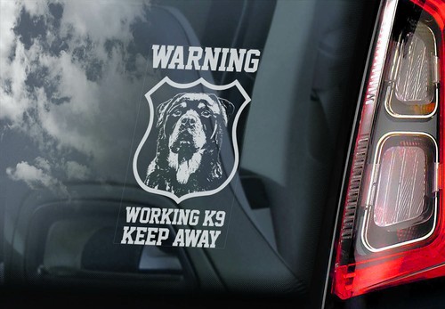 Warning rottweiler car sticker - warning,