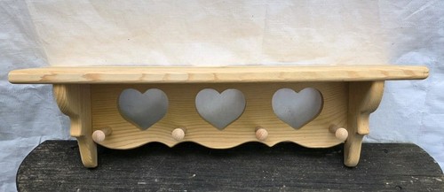 Vtg unfinished pine wall shelf - unfinished,