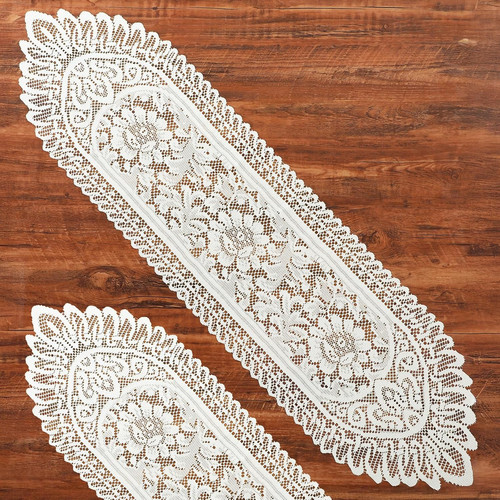 Lace crochet rectangular table - lace,