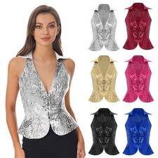 Women Sparkly V Neck Dressy