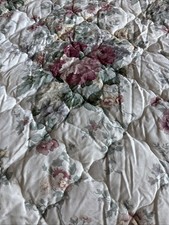 VINTAGE DOUBLE BEDSPREAD Blanket Throw Frilly Quilted Cottage Core