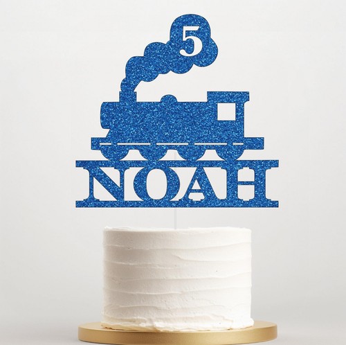 Personalised train cake - personalised, topper