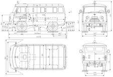A4 Photo Blueprint UAZ 452