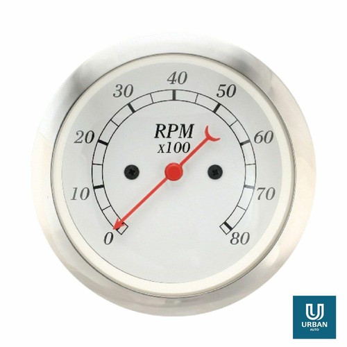 Tachometer white face electric - white,