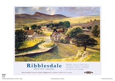 YORKSHIRE DALES  VINTAGE RAILWAY TRAVEL HOLIDAY  ADVERTISING RETRO  POSTER 