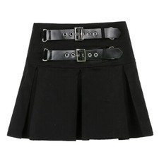 Black Plain Tartan/Women Mini Skirt Kilt +Free pin TC Scottish Mini Ladies Skirt