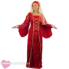 LADIES RED TUDOR QUEEN COSTUME